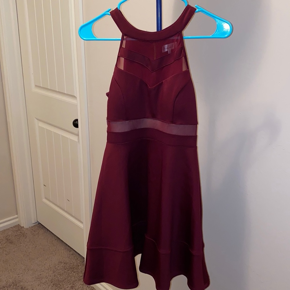 Formal Burgundy Skater Dress